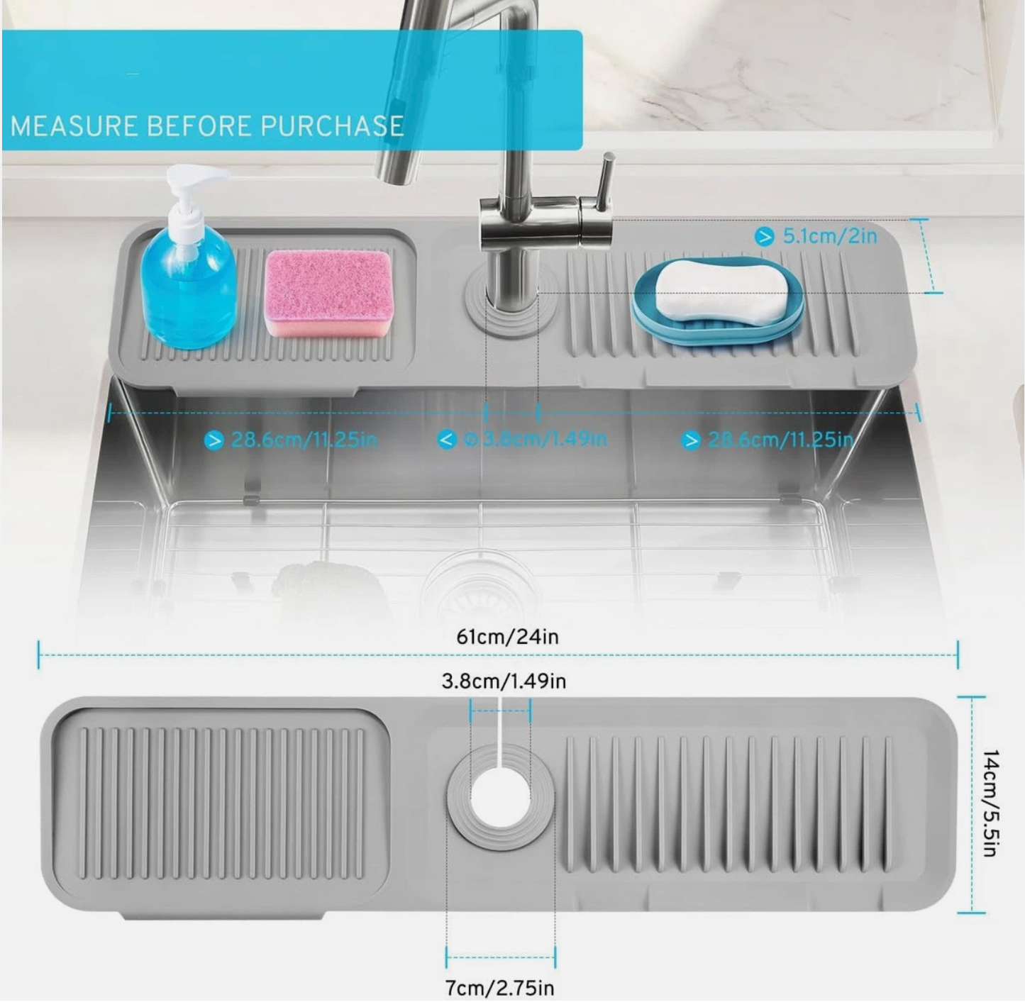DRAFT- SinkMate™ Splash Guard – Keep Your Sink Area Dry & Organized!