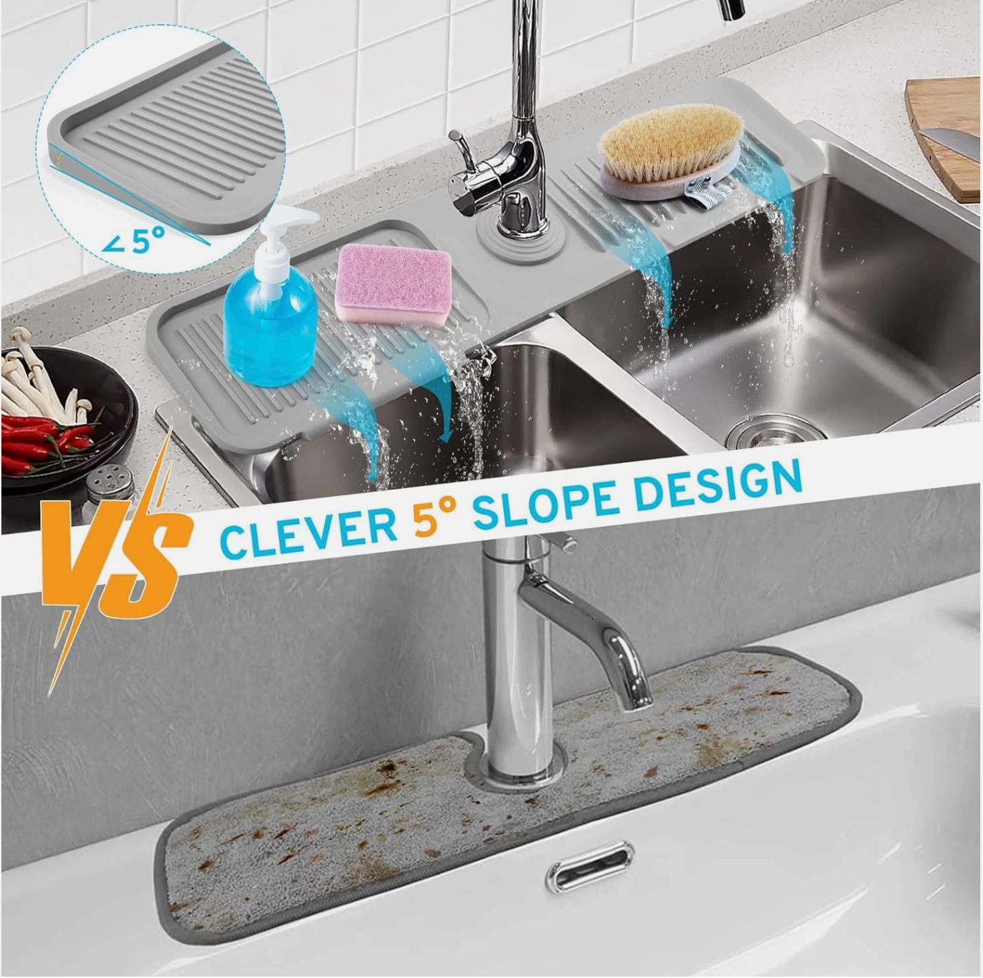 DRAFT- SinkMate™ Splash Guard – Keep Your Sink Area Dry & Organized!
