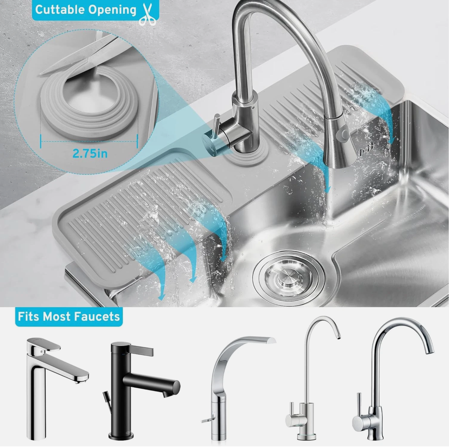 DRAFT- SinkMate™ Splash Guard – Keep Your Sink Area Dry & Organized!